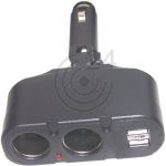 hier klicken, um das Produktfoto f&uuml;r Zigi-Verteiler 2fach arretierbar mit USB zu vergr&ouml;&szlig;ern