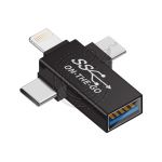 hier klicken, um das Produktfoto f&uuml;r OTG Adapter USB Type -C + Micro-USB + Lightning zu vergr&ouml;&szlig;ern
