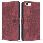 hier klicken, um das Produktfoto f&uuml;r Handytasche Ledertasche Klapptasche Mandala rot zu vergr&ouml;&szlig;ern